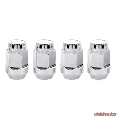 McGard Hex Lug Nut (Cone Seat Bulge Style) M12X1.25 / 3/4 Hex / 1.45in. Length (4-Pack) - Chrome - 64013