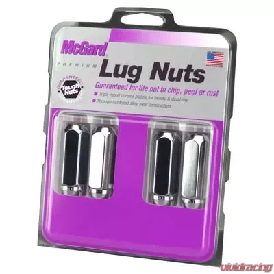 McGard Hex Lug Nut (Cone Seat / Duplex) M14X2.0 / 13/16 Hex / 2.25in. Length (4-Pack) - Chrome - 64020