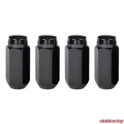 McGard Hex Lug Nut (Cone Seat) M14X1.5 / 13/16 Hex / 1.945in. Length (4-Pack) - Black - 64022