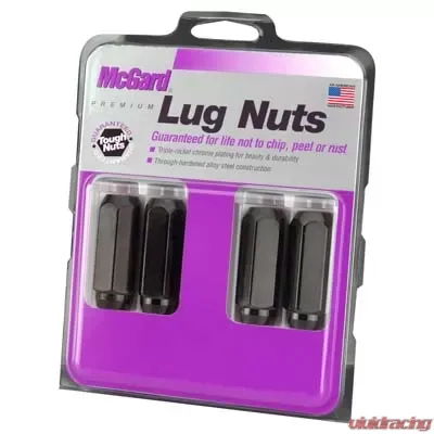 McGard Hex Lug Nut (Cone Seat) M14X2.0 / 13/16 Hex / 2.25in. Length (4-Pack) - Black - 64025