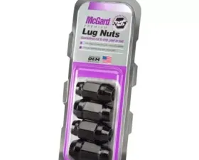 McGard Hex Lug Nut (Cone Seat Bulge Style) 1/2-20 / 3/4 Hex / 1.45in. Length (4-pack) - Black