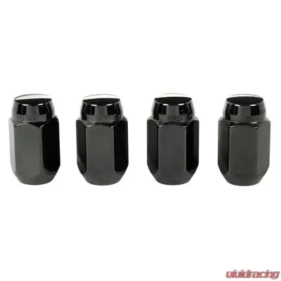 McGard Hex Lug Nut (Cone Seat) 1/2-20 / 13/16 Hex / 1.5in. Length (4-Pack) - Black - 64030