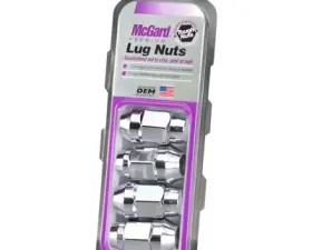 McGard Hex Lug Nut (Cone Seat Bulge Style) M14X1.5 / 22mm Hex / 1.945in. Length (4-Pack) - Chrome
