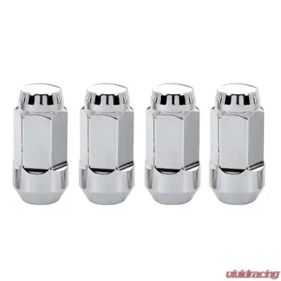 McGard Hex Lug Nut (Cone Seat Bulge Style) M14X1.5 / 22mm Hex / 1.945in. Length (4-Pack) - Chrome - 64033