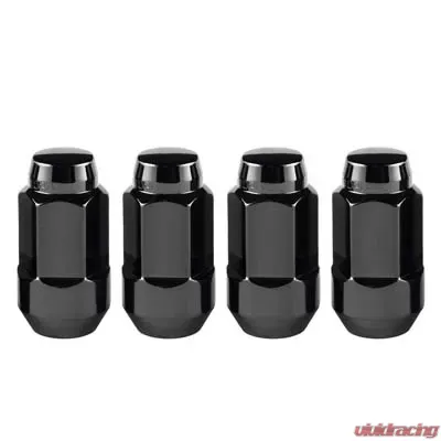 McGard Hex Lug Nut (Cone Seat Bulge Style) M14X1.5 / 22mm Hex / 1.945in. Length (4-Pack) - Black - 64034