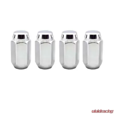 McGard Hex Lug Nut (Cone Seat) M14X1.5 / 22mm Hex / 1.635in. Length (4-Pack) - Chrome - 64069