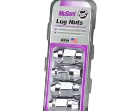McGard Hex Lug Nut (Cone Seat Bulge Style) M14X1.5 / 22mm Hex / 1.635in. Length (4-Pack) - Chrome