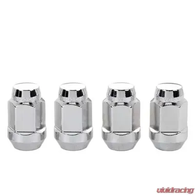 McGard Hex Lug Nut (Cone Seat Bulge Style) M14X1.5 / 22mm Hex / 1.635in. Length (4-Pack) - Chrome - 64073
