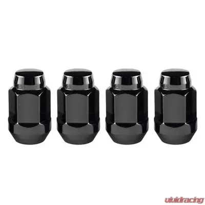 McGard Hex Lug Nut (Cone Seat Bulge Style) M14X1.5 / 22mm Hex / 1.635in. Length (4-Pack) - Black - 64074