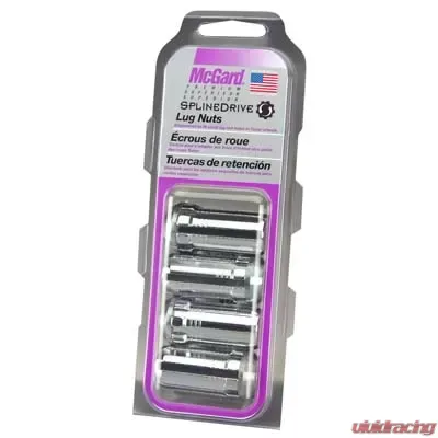 McGard SplineDrive Lug Nut (Cone Seat) M14X1.5 / 1.935in. Length (4-Pack) - Chrome (Req. Tool) - 65310