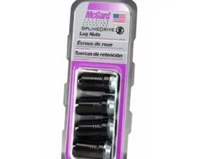 McGard SplineDrive Lug Nut (Cone Seat) M14X1.5 / 1.648in. Length (4-Pack) - Black (Req. Tool)