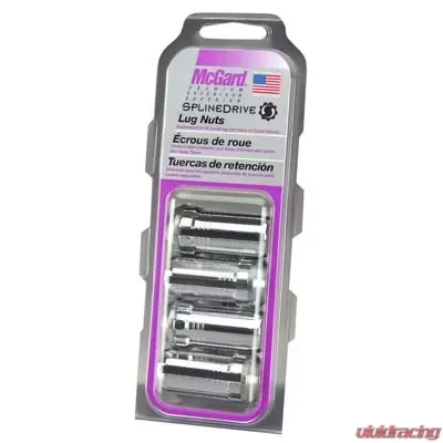 McGard SplineDrive Lug Nut (Cone Seat) 1/2-20 / 1.60in. Length (4-Pack) - Chrome (Req. Tool) - 65340