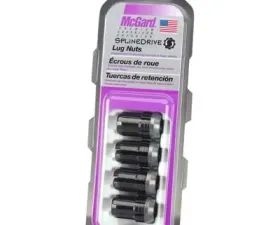 McGard SplineDrive Lug Nut (Cone Seat) M12X1.25 / 1.24in. Length (4-Pack) - Black (Req. Tool)