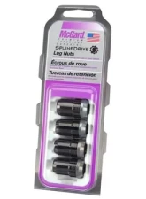 McGard SplineDrive Lug Nut (Cone Seat) M12X1.5 / 1.24in. Length (4-Pack) - Black (Req. Tool)                                     - 65357BK - Image 3