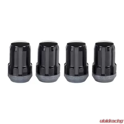 McGard SplineDrive Lug Nut (Cone Seat) M12X1.5 / 1.24in. Length (4-Pack) - Black (Req. Tool) - 65357BK
