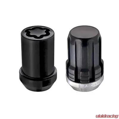 McGard SplineDrive Tuner 4 Lug Install Kit w/Locks & Tool (Cone) M12X1.25 / 13/16 Hex - Blk - 65454BK