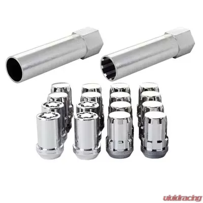 McGard SplineDrive Tuner 4 Lug Install Kit w/Locks & Tool (Cone) M12x1.25 / 13/16 Hex - Chrome (CS) - 65454CN
