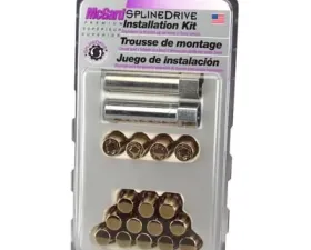McGard SplineDrive Tuner 4 Lug Install Kit w/Locks & Tool (Cone) M12x1.25 / 13/16 Hex - Gold (CS)