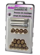 McGard SplineDrive Tuner 4 Lug Install Kit w/Locks & Tool (Cone) M12x1.25 / 13/16 Hex - Gold (CS)                                     - 65454GDC - Image 3
