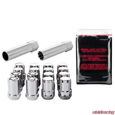 McGard SplineDrive Tuner 4 Lug Install Kit w/Locks & Tool (Cone) M12X1.25 / 13/16 Hex - Chrome - 65454
