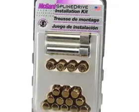 McGard SplineDrive Tuner 4 Lug Install Kit w/Locks & Tool (Cone) M12x1.5 / 13/16 Hex - Gold (CS)