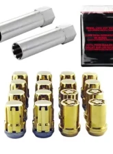 McGard SplineDrive Tuner 4 Lug Install Kit w/Locks & Tool (Cone) M12X1.5 / 13/16 Hex - Gold                                     - 65457GD - Image 3