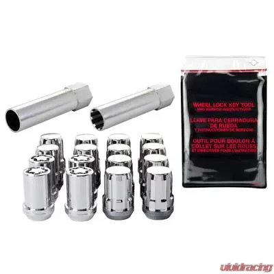 McGard SplineDrive Tuner 4 Lug Install Kit w/Locks & Tool (Cone) M12X1.5 / 13/16 Hex - Chrome - 65457