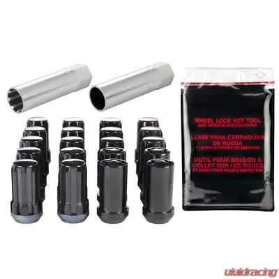 McGard SplineDrive Tuner 5 Lug Install Kit w/Locks & Tool (Cone) M14X1.5 / 22mm Hex - Blk - 65515BK