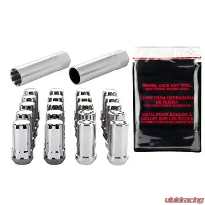 McGard SplineDrive Tuner 5 Lug Install Kit w/Locks & Tool (Cone) M14X1.5 / 22mm Hex - Chrome - 65515