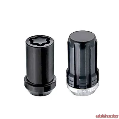 McGard SplineDrive Tuner 5 Lug Install Kit w/Locks & Tool (Cone) 1/2-20 / 13/16 Hex / 1.6in. L - Blk - 65540BK