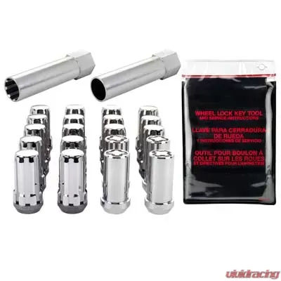McGard SplineDrive Tuner 5 Lug Install Kit w/Locks & Tool (Cone) 1/2-20 / 13/16 Hex - Chrome - 65540