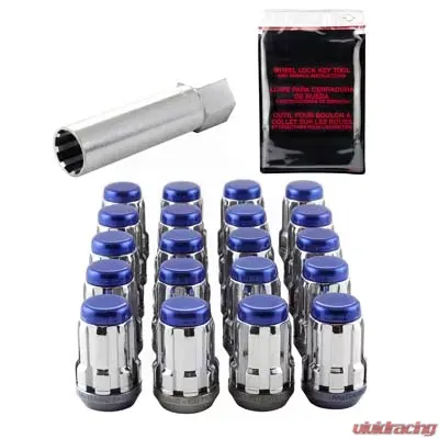 McGard SplineDrive Tuner 5 Lug Install Kit w/Tool (Cone) M12X1.25 / 13/16 Hex / 1.24in. L - Blue Cap - 65554BC