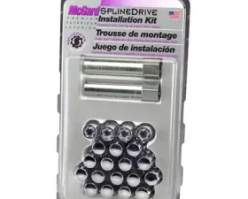 McGard SplineDrive Tuner 5 Lug Install Kit w/Locks & Tool (Cone) M12x1.25 / 13/16 Hex - Chrome (CS)