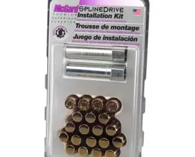 McGard SplineDrive Tuner 5 Lug Install Kit w/Locks & Tool (Cone) M12x1.25 / 13/16 Hex - Gold (CS)
