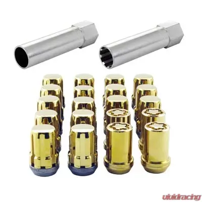 McGard SplineDrive Tuner 5 Lug Install Kit w/Locks & Tool (Cone) M12x1.25 / 13/16 Hex - Gold (CS) - 65554GDC