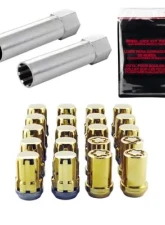 McGard SplineDrive Tuner 5 Lug Install Kit w/Locks & Tool (Cone) M12X1.25 / 13/16 Hex - Gold                                     - 65554GD - Image 3