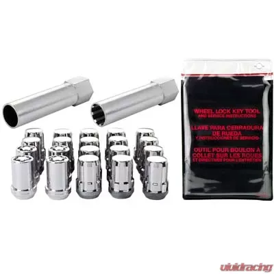McGard SplineDrive Tuner 5 Lug Install Kit w/Locks & Tool (Cone) M12X1.25 / 13/16 Hex - Chrome - 65554