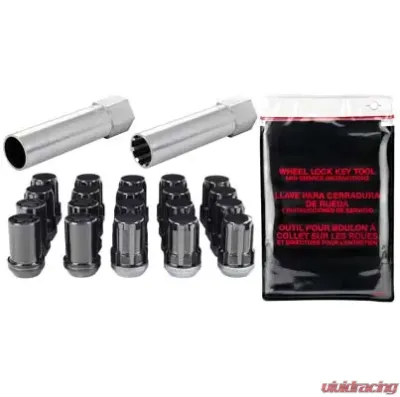 McGard SplineDrive Tuner 5 Lug Install Kit w/Locks & Tool (Cone) M12X1.5 / 13/16 Hex - Blk - 65557BK