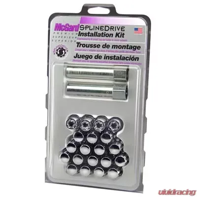 McGard SplineDrive Tuner 5 Lug Install Kit w/Locks & Tool (Cone) M12x1.5 / 13/16 Hex - Chrome (CS) - 65557CN