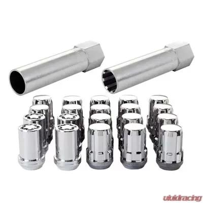 McGard SplineDrive Tuner 5 Lug Install Kit w/Locks & Tool (Cone) M12x1.5 / 13/16 Hex - Chrome (CS) - 65557CN