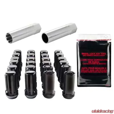 McGard SplineDrive Tuner 6 Lug Install Kit w/Locks & Tool (Cone) M14X1.5 / 1in. Hex - Blk - 65610BK