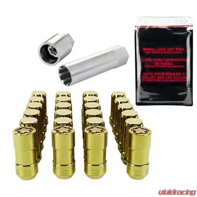 McGard SplineDrive Tuner 6 Lug Install Kit w/Locks & Tool (Cone) M14X1.5 / 1in. Hex - Gold - 65610GD
