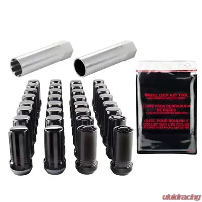 McGard SplineDrive Tuner 8 Lug Install Kit w/Locks & Tool (Cone) M14X1.5 / 1in. Hex - Blk - 65810BK