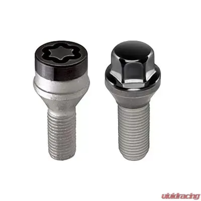 McGard 5 Lug Hex Install Kit w/Locks (Cone Seat Bolt) M12X1.25 / 17mm Hex / 25.6mm Shank L. - Black - 67261BK