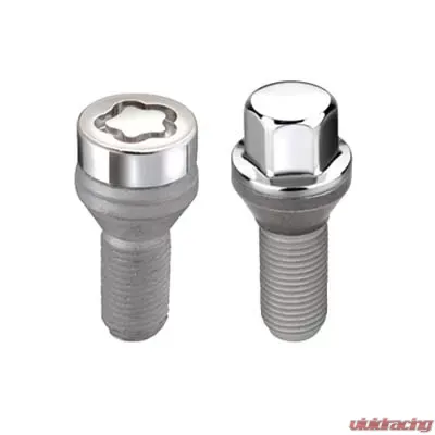 McGard 5 Lug Hex Install Kit w/Locks (Cone Seat Bolt) M12X1.25 / 17mm Hex / 25.6mm Shank L. - Chrome - 67261