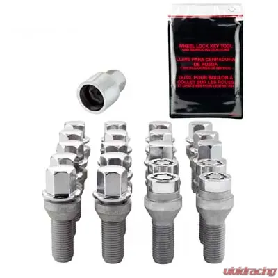 McGard 5 Lug Hex Install Kit w/Locks (Cone Seat Bolt) M12X1.25 / 17mm Hex / 25.6mm Shank L. - Chrome - 67261