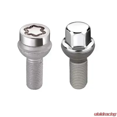 McGard 5 Lug Hex Install Kit w/Locks (Radius Seat Bolt) M14X1.5 / 17mm Hex / 26.3mm Shank L - Chrome - 68018