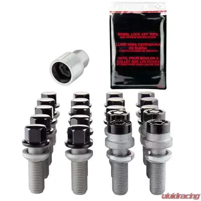 McGard 5 Lug Hex Install Kit w/Locks (Radius Seat Bolt) M14X1.5 / 17mm Hex / 35.4mm Shank L. - Black - 68032BK