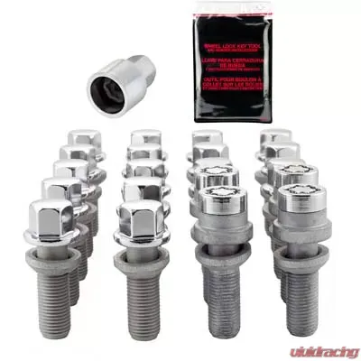 McGard 5 Lug Hex Install Kit w/Locks (Radius Seat Bolt) M14X1.5 / 17mm Hex / 35.4mm Shank L - Chrome - 68032