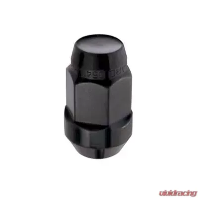 McGard Hex Lug Nut (Cone Seat Bulge Style) M14X1.5 / 22mm Hex / 1.635in. Length (Box of 144) - Black - 69474